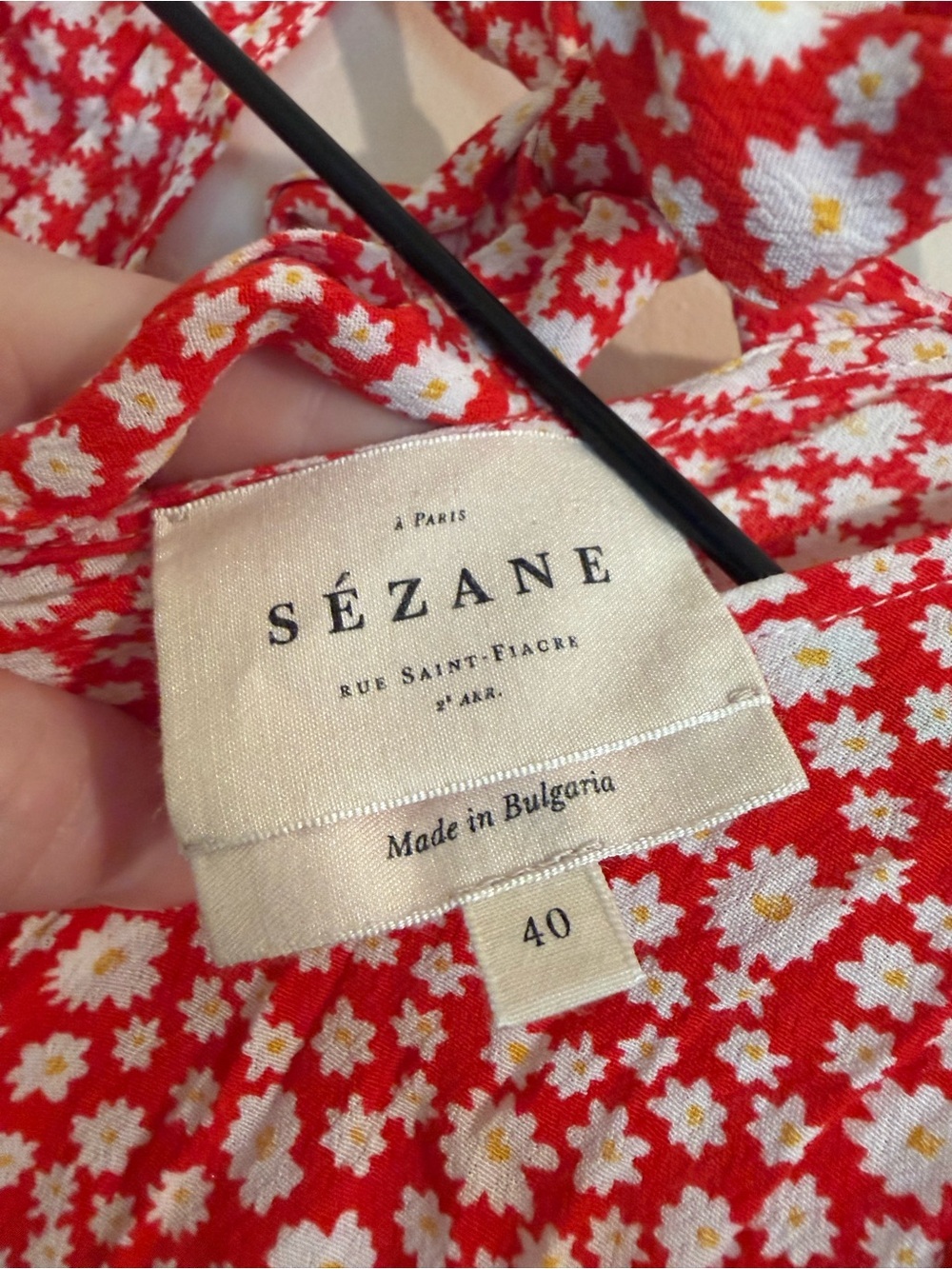 Sezane Josie Red Floral Midi Dress size 40 - Picture 3 of 5